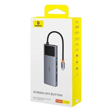 Baseus HUB 11in1 Baseus Metal Gleam Series USB-C to USB-C PD / USB-C / 3x USB-A / HDMI / AUX / RJ-45 / SD TF - gray