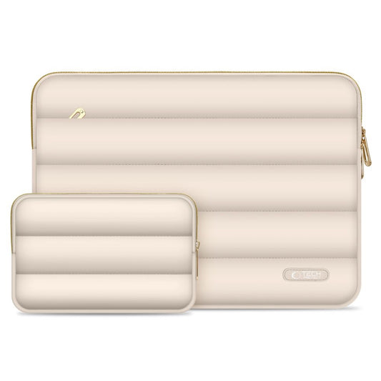 Tech-Protect Puffy Sleeve für MacBook Air/Pro 13“/14“ inklusive Organizer - Beige