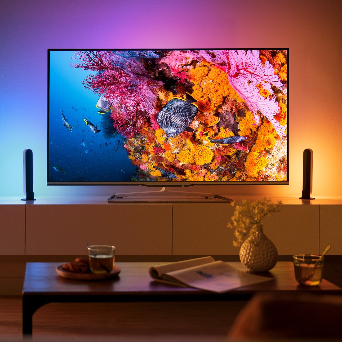 Philips Hue Play LED Tischleuchte, WACA, Schwarz, Doppelpack inkl. Netzteil, 2x530lm