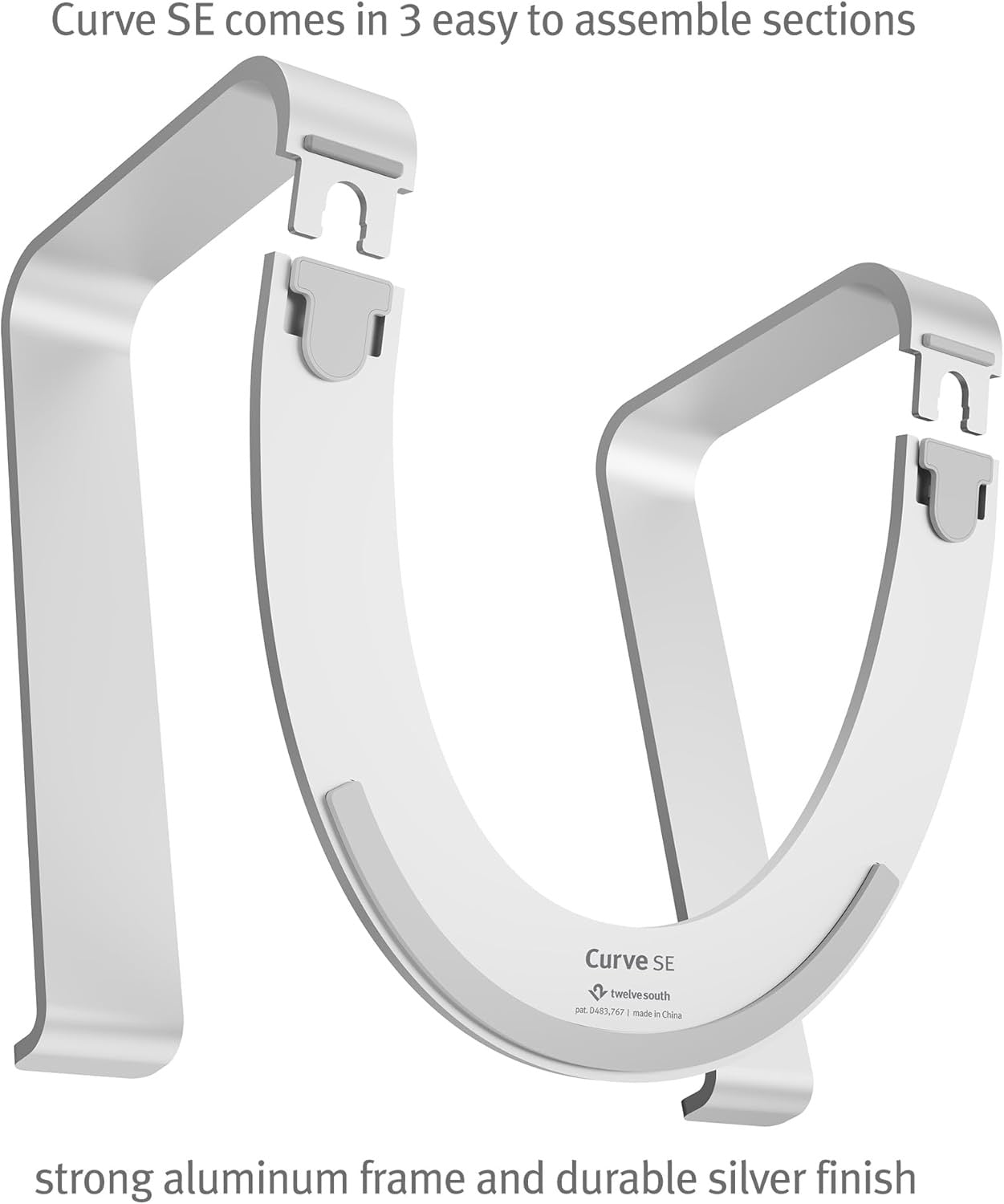 Twelve South Curve SE Aluminum Ständer für MacBooks und Notebooks, Silber