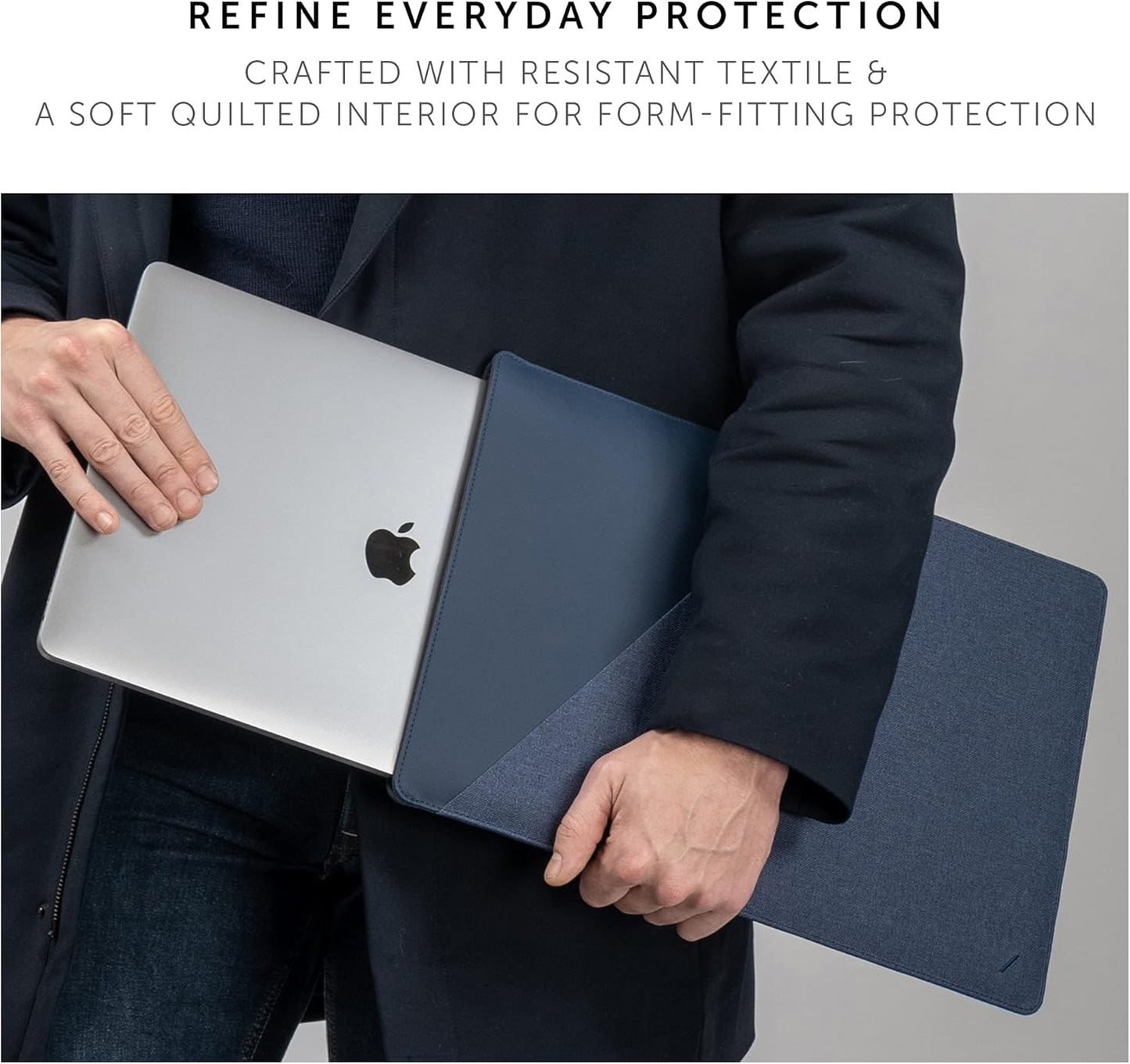 Native Union Stow Slim Sleeve mit Magnetverschluss, 13 Zoll MacBook, indigoblau