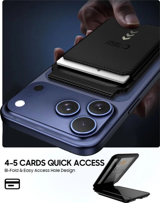 Tech Protect MagSafe Wallet mit Standfunktion- Schwarz Carbon
