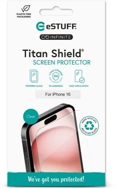 INFINITE Titanshield Apple iPhone 16, Clear Glass Titan Shield Panzerglas