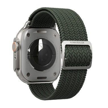 Vonmählen Woven-Armband für Apple Watch (42 / 44 / 45 / 49 mm), olivgrün