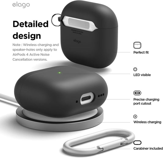 ELAGO Airpods 4 Hybrid Case Black