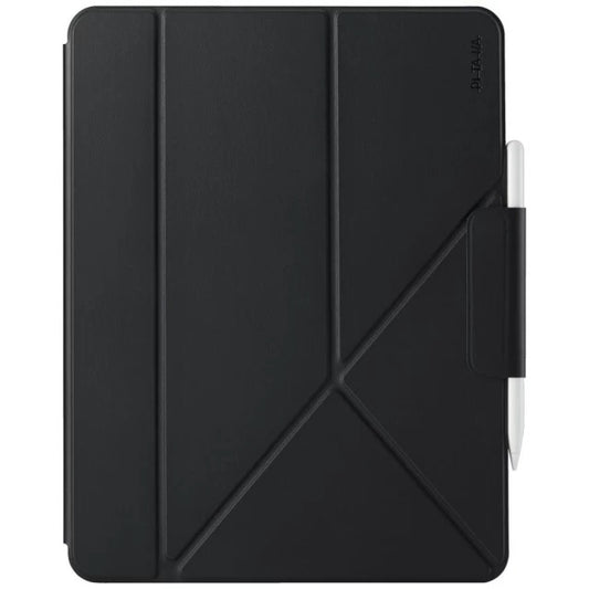 Black Pitaka Folio 3 iPad Pro 13 Zoll (M4/M5) foldable tablet case with a stylus attached to the side.
