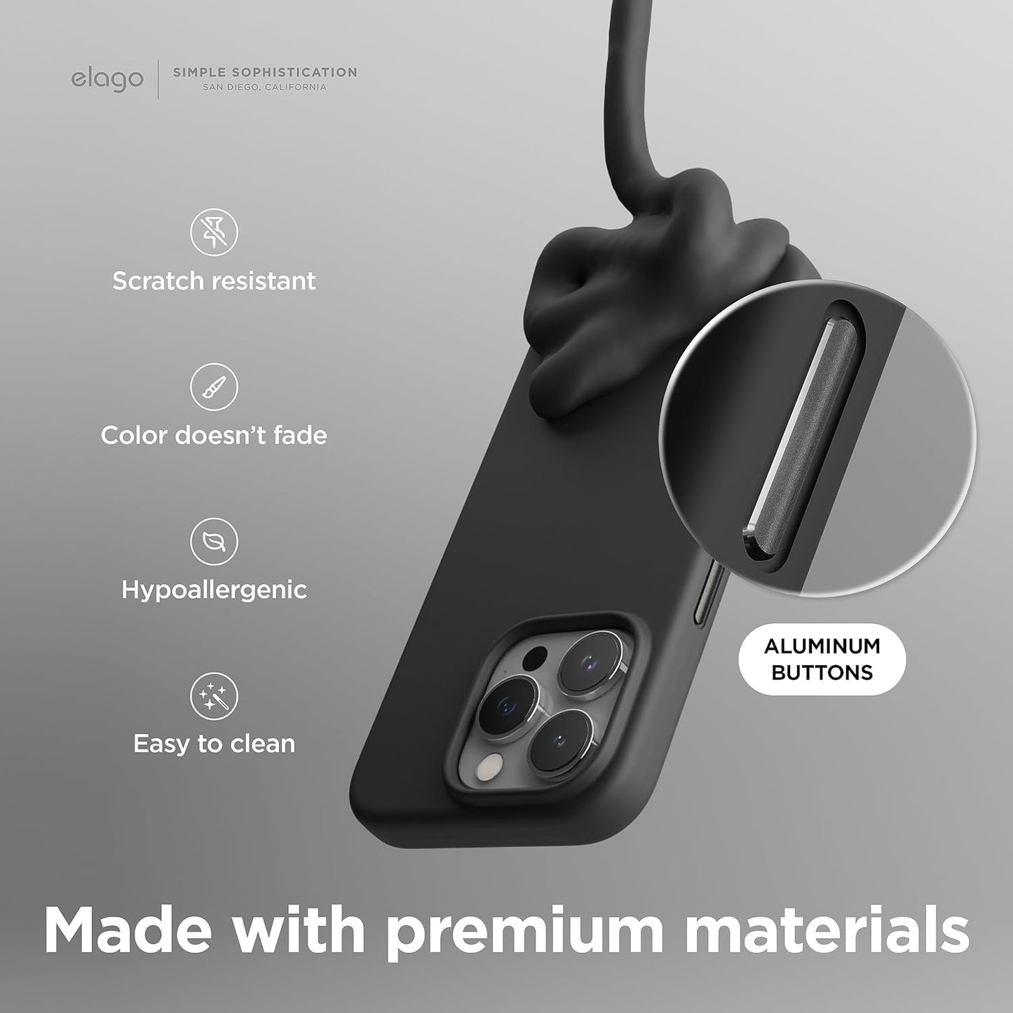 Elago MAGNETIC SILICONE CASE for iPhone 16e (2025) - Black