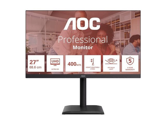 AOC 27“ 4K UHD Professional Monitor mit USB-C - Schwarz