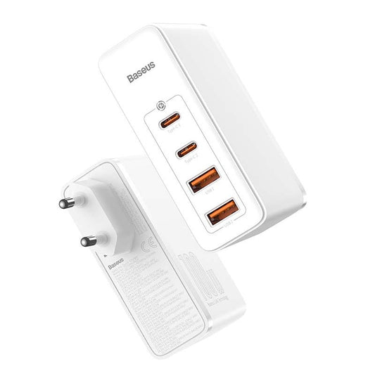 Baseus GaN2 Pro 100W Netzteil mit 2x USB-C und 2x USB-A inklusive 1m USB-C auf USB-C Kabel