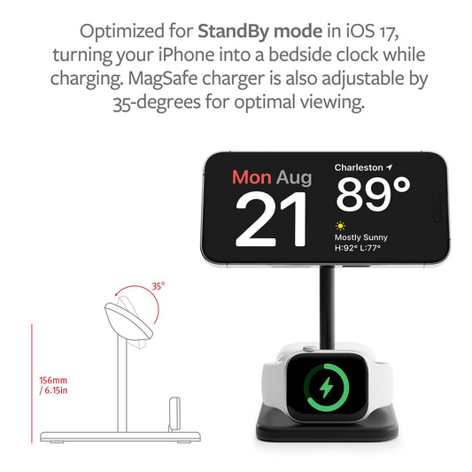Twelve South HiRise 3 Deluxe 3-in-1 Wireless Charger – schwarz