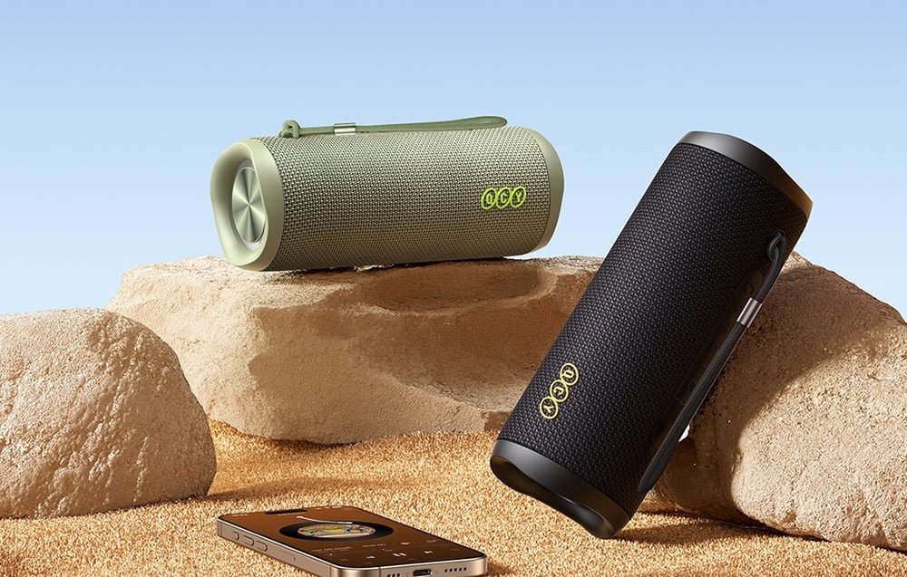 QCY SP7 Kabelloser Bluetooth Lautsprecher - Graublau