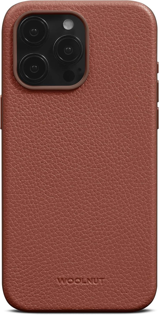 Woolnut Lederhülle für iPhone 15 Cognac