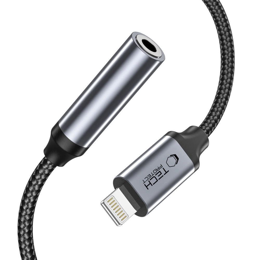 Tech-Protect UltraBoost Lightning auf 3,5mm Klinkenadapter - Schwarz