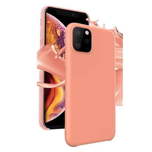 Das SDesign Original Case 11 Pro Max - Orange schützt dieses iPhone und kombiniert seinen leuchtenden Orangeton mit einem dynamischen Splash-Design für einen gewagten Look. Der Bildschirm zeigt abstrakte orangefarbene und lila Wirbel, die das Sdesign Case ergänzen.