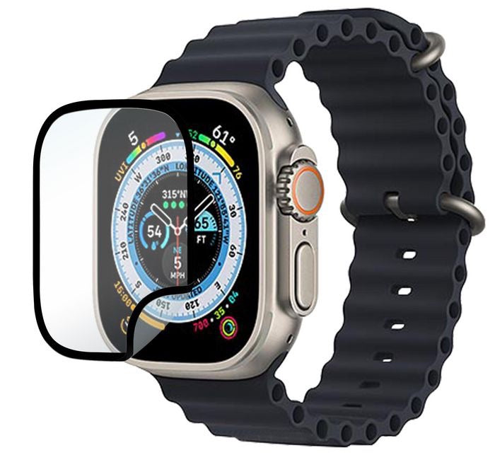 eStuff Flexible Hybrid Glass Screen, Protector Apple Watch Ultra Clear/Black