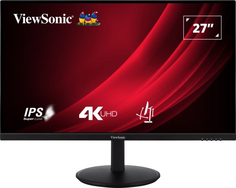 Viewsonic VG2708-4K ergonomischer 27 Zoll 4K UHD-Monitor mit HDR 10, Dual-HDMI und Displayport, schwarz