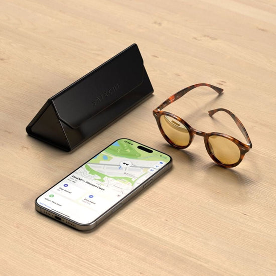 Satechi FindMy Brillenetui aus veganem Leder - Schwarz