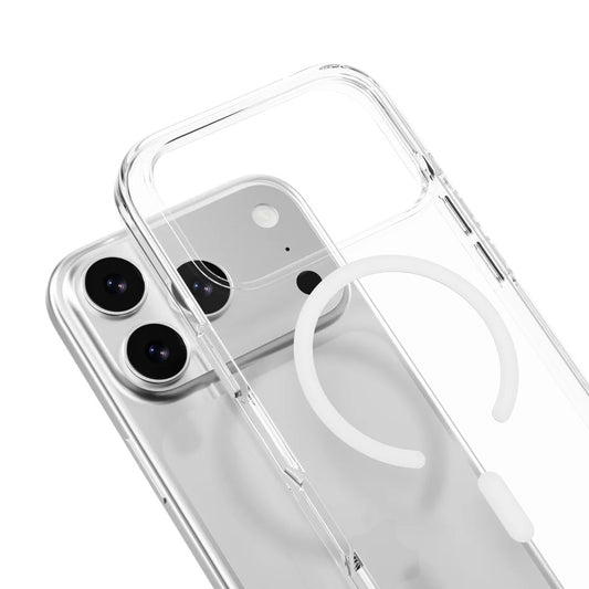 MagEasy iPhone 17 Pro MagSafe Clear Case - weißer Magsafe-Ring