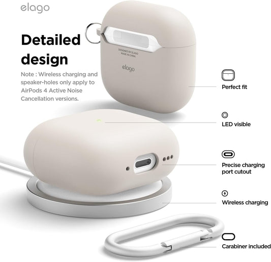 ELAGO Airpods 4 Hybrid Case Stone