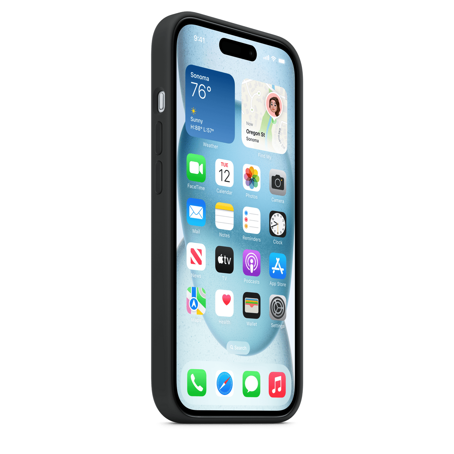 iPhone 15 Silicone Case with MagSafe - Black