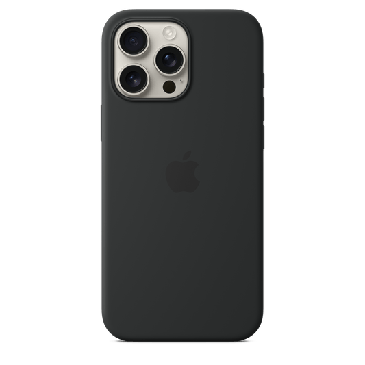 Apple iPhone 16 Pro Max Silikon Case mit MagSafe, schwarz