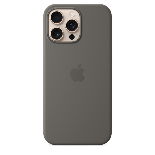 Apple iPhone 16 Pro Max Silikon Case mit MagSafe, steingrau