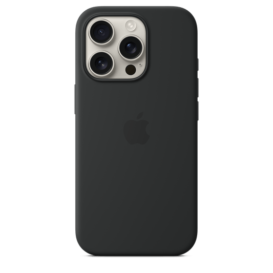 Apple iPhone 16 Pro Silikon Case mit MagSafe, schwarz