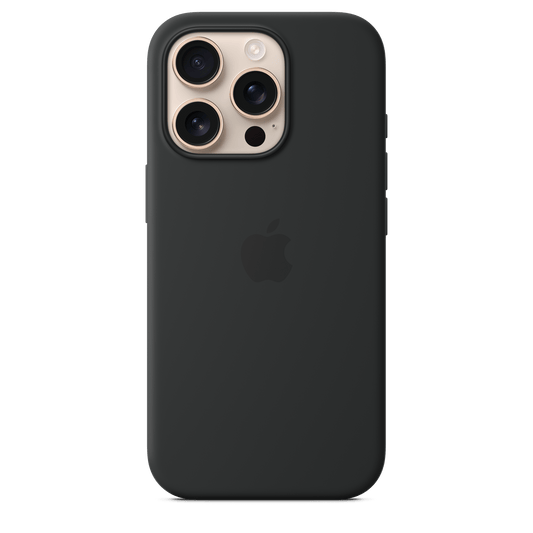 Apple iPhone 16 Pro Silikon Case mit MagSafe, schwarz
