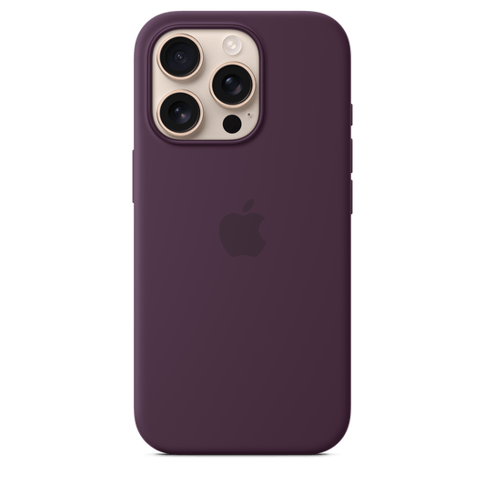 Apple iPhone 16 Pro Silikon Case mit MagSafe, pflaume