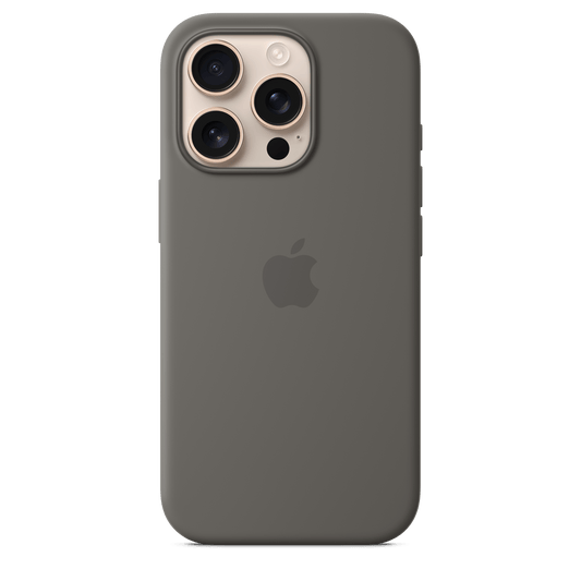 Apple iPhone 16 Pro Silikon Case mit MagSafe, steingrau