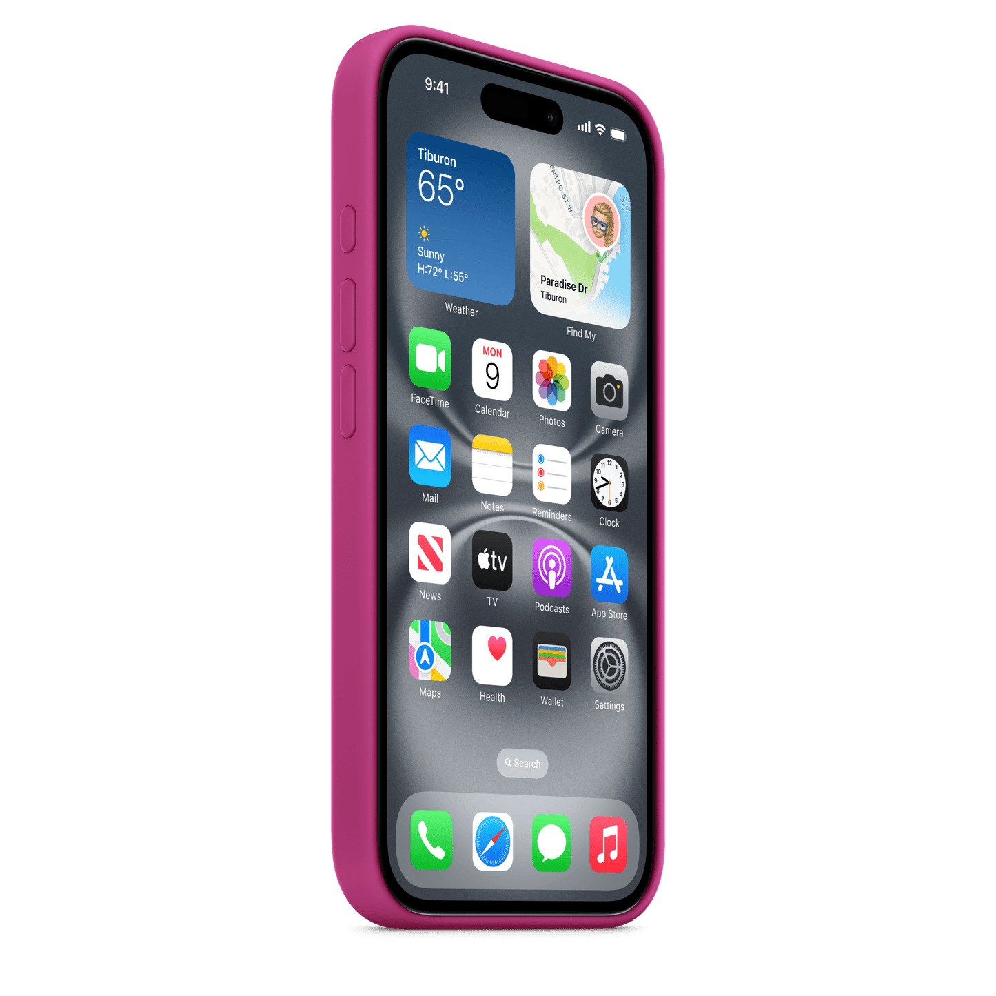 Apple iPhone 16 Silikon Case mit MagSafe, fuchsia
