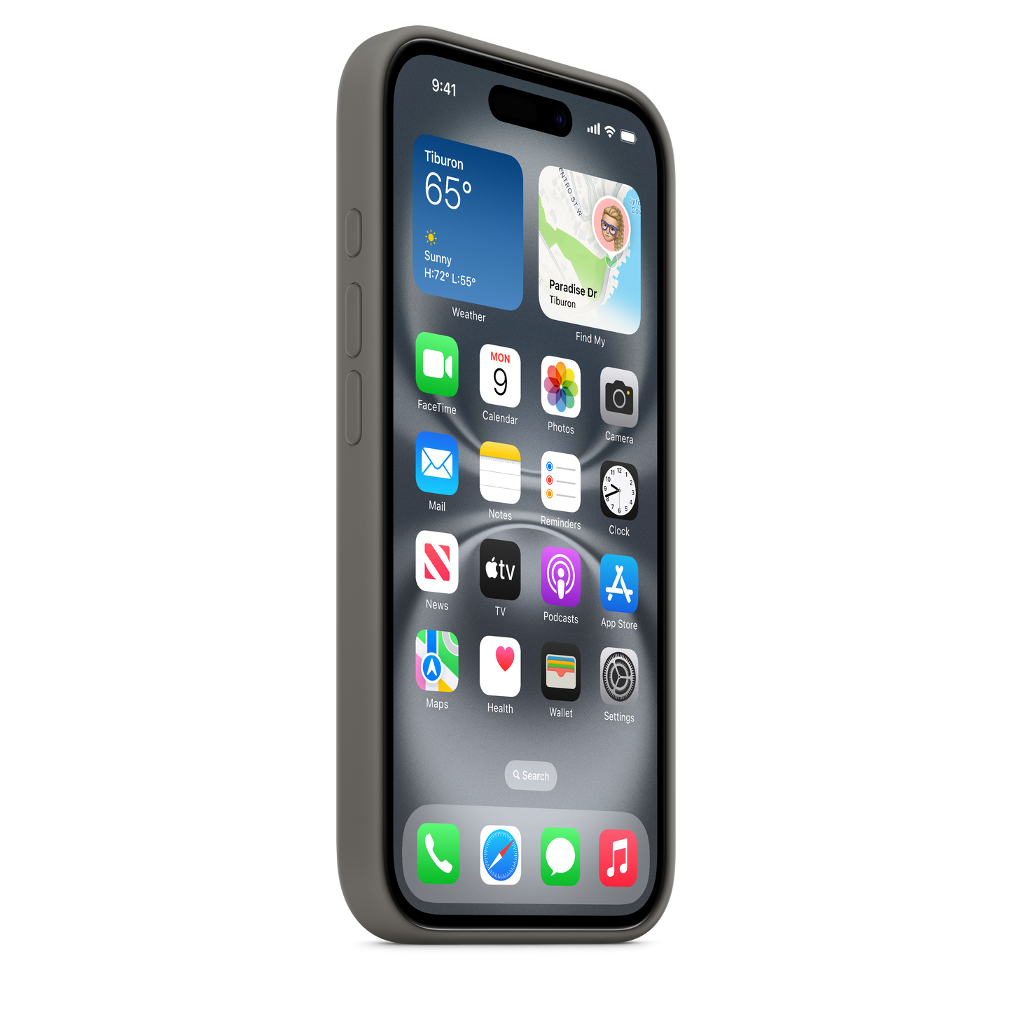 Apple iPhone 16 Silikon Case mit MagSafe, steingrau