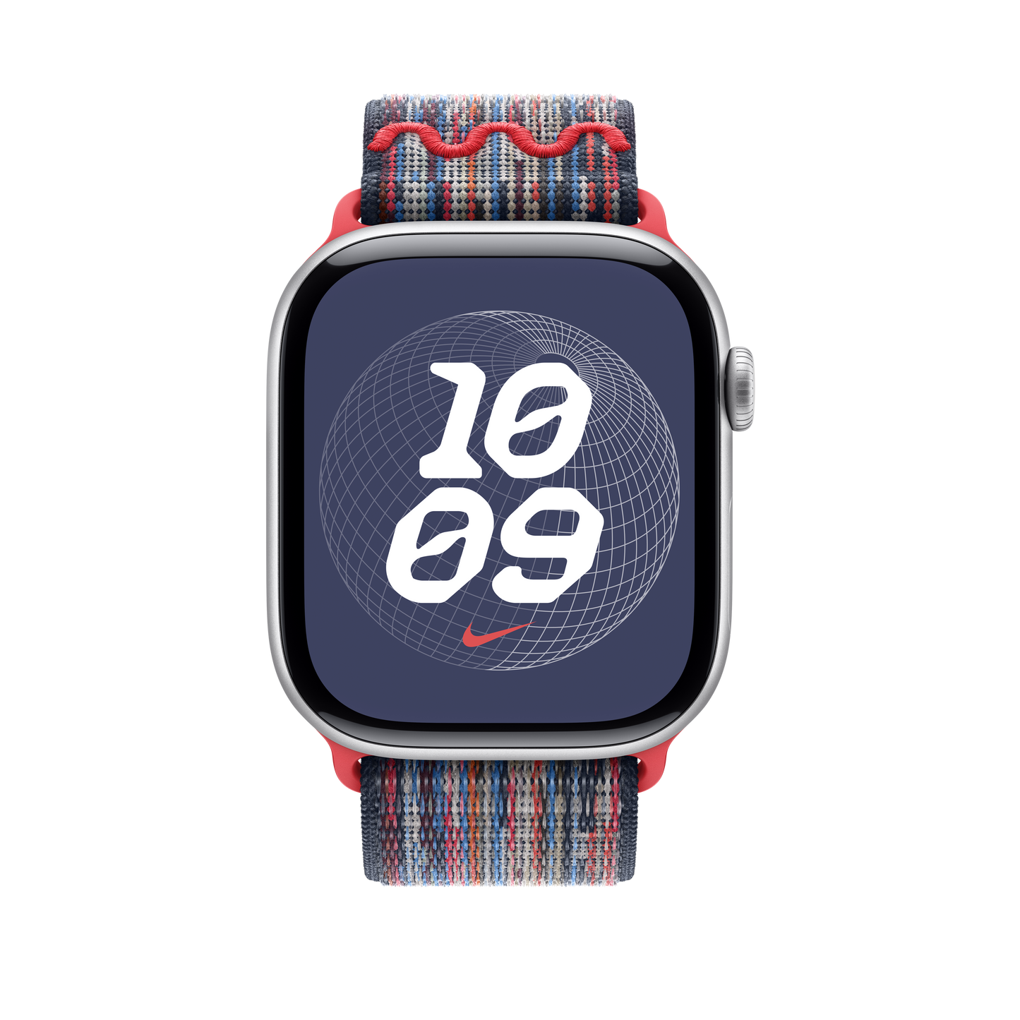 Apple Watch 46mm Nike Sport Loop, blau/rot