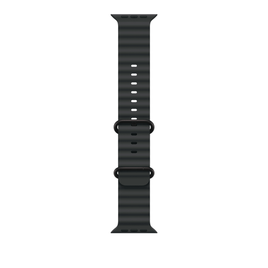 Apple Watch 49mm Ocean-Armband, schwarz - Gehäusefarbe schwarz