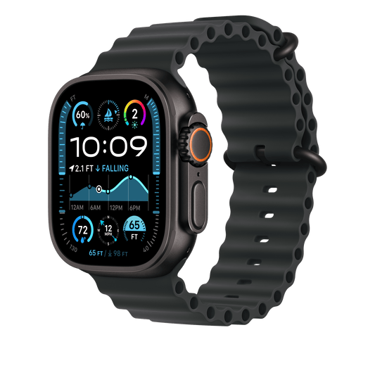 Apple Watch 49mm Verlängerung Ocean-Armband, schwarz - Gehäusefarbe schwarz