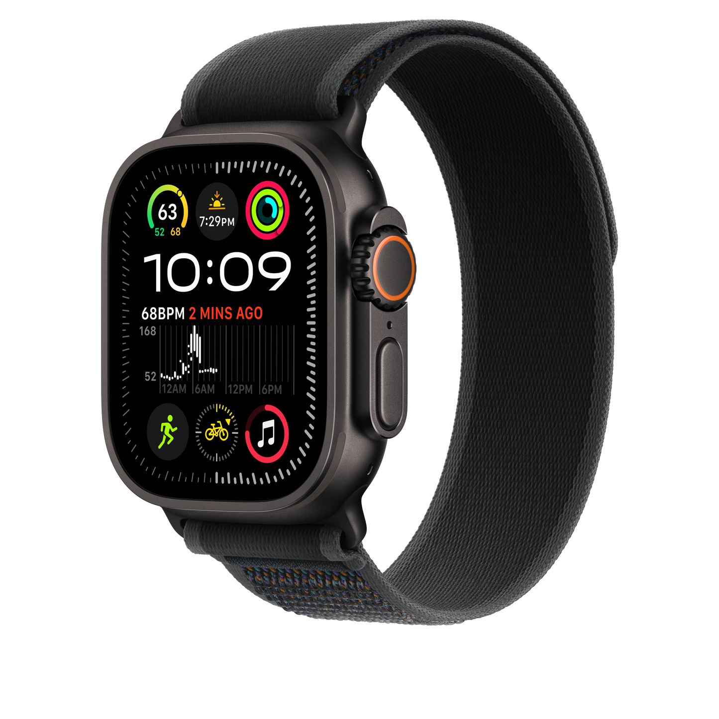 Apple Watch 49mm Trail-Loop, schwarz - M/L - Gehäusefarbe schwarz
