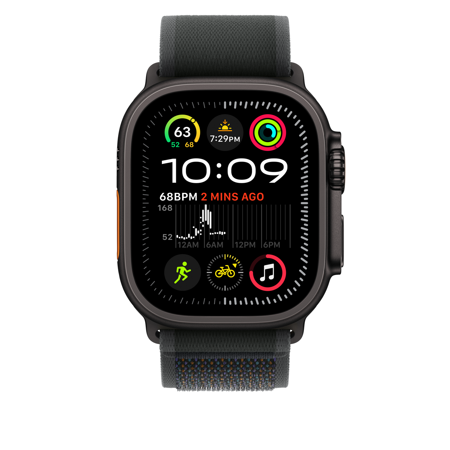 Apple Watch 49mm Trail-Loop, schwarz - M/L - Gehäusefarbe schwarz