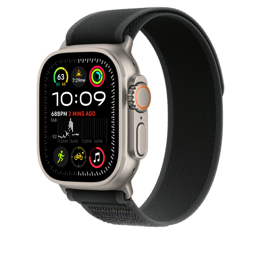 Apple Watch 49mm Trail-Loop, schwarz - S/M - Gehäusefarbe natur