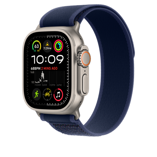 Apple Watch 49mm Trail-Loop, blau - M/L - Gehäusefarbe natur