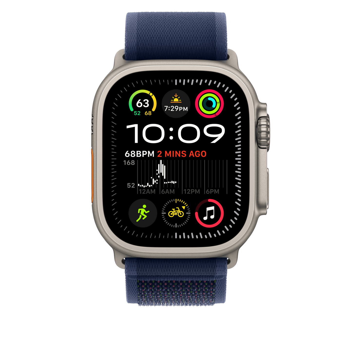 Apple Watch 49mm Trail-Loop, blau - M/L - Gehäusefarbe natur