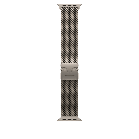 Apple Watch 49mm Milanaise Armband, Titan natur - medium