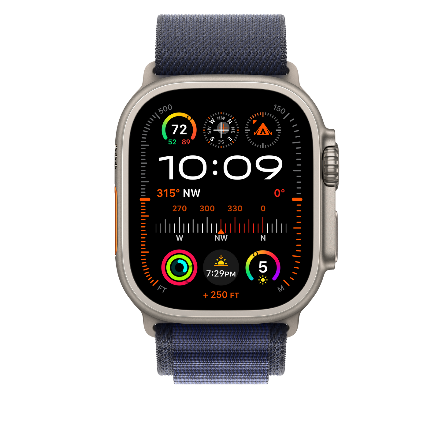 Apple Watch 49mm Alpin-Loop, marine - large - Gehäusefarbe natur