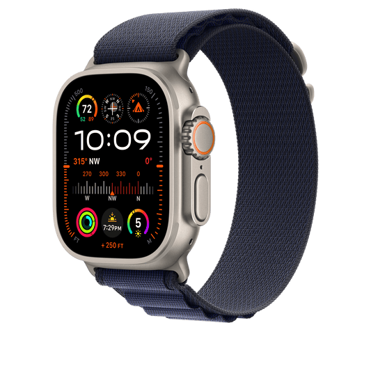 Apple Watch 49mm Alpin-Loop, marine - small - Gehäusefarbe natur