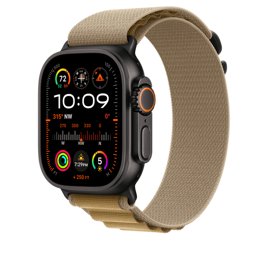 Apple Watch 49mm Alpin-Loop, mandel - large - Gehäusefarbe schwarz