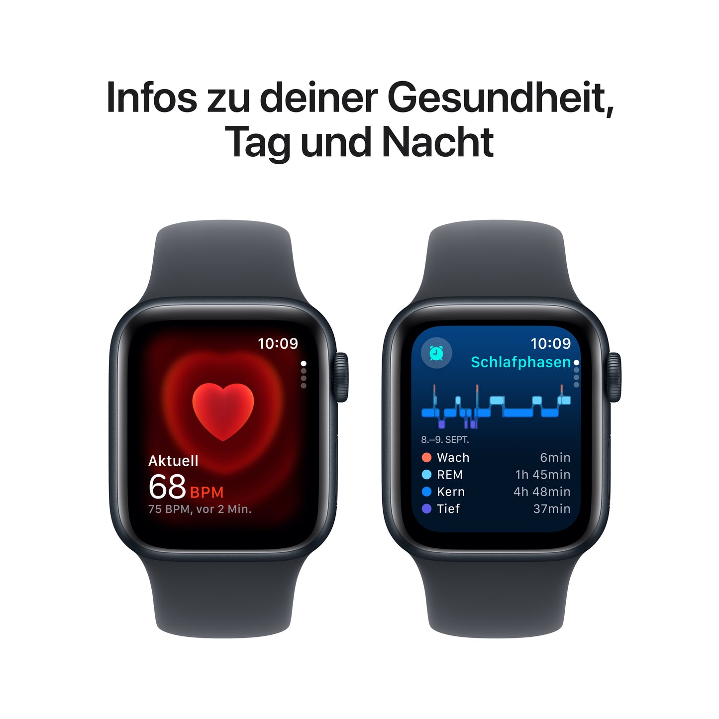 Apple Watch SE GPS + Cellular, Aluminium mitternacht, 40mm mit Sportarmband, mitternacht - M/L