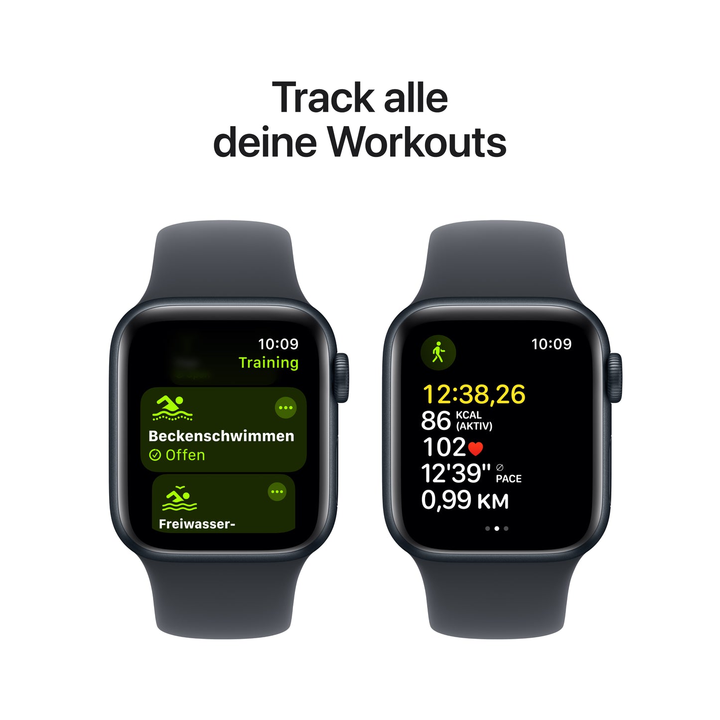 Apple Watch SE GPS + Cellular, Aluminium mitternacht, 40mm mit Sportarmband, mitternacht - M/L