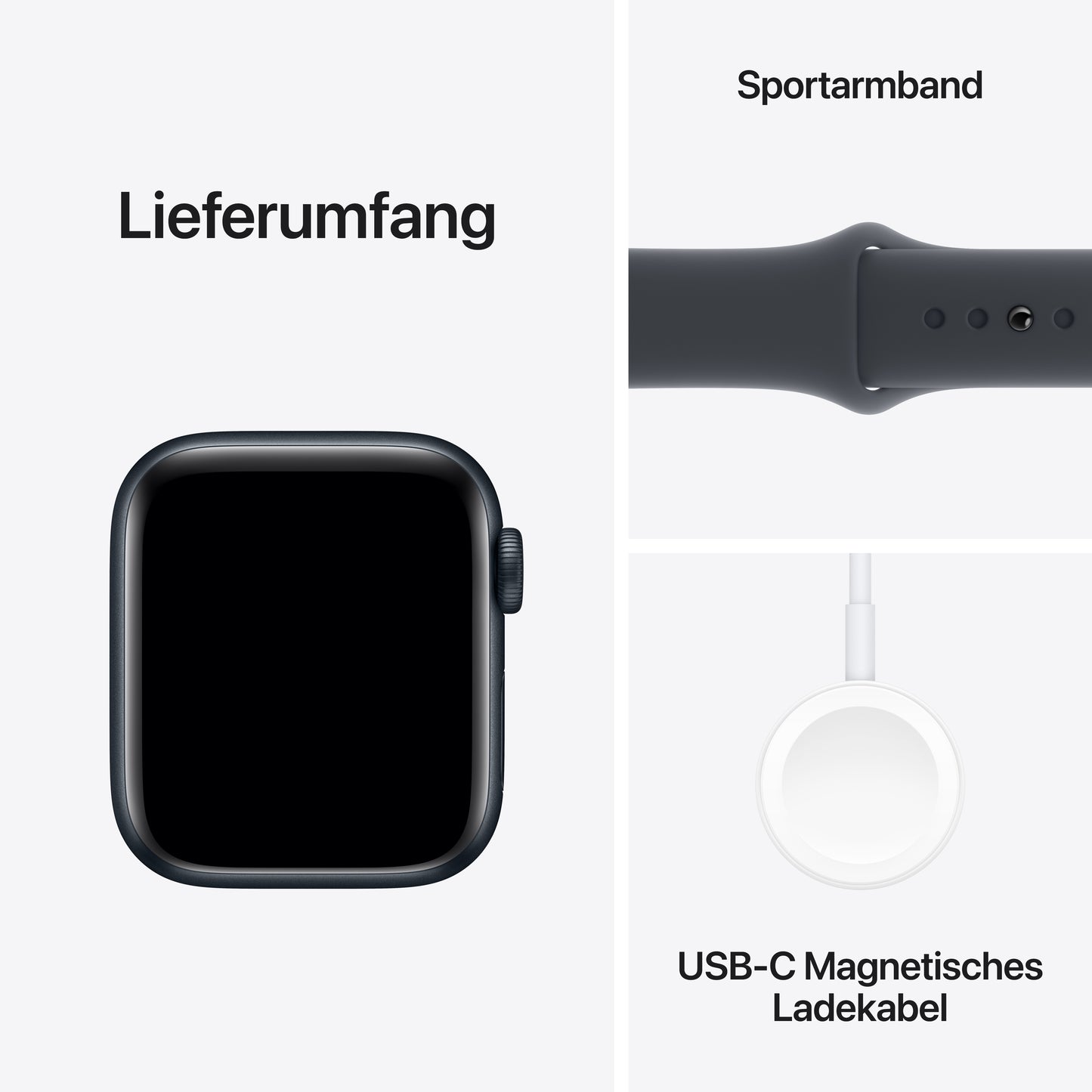 Apple Watch SE GPS + Cellular, Aluminium mitternacht, 40mm mit Sportarmband, mitternacht - M/L