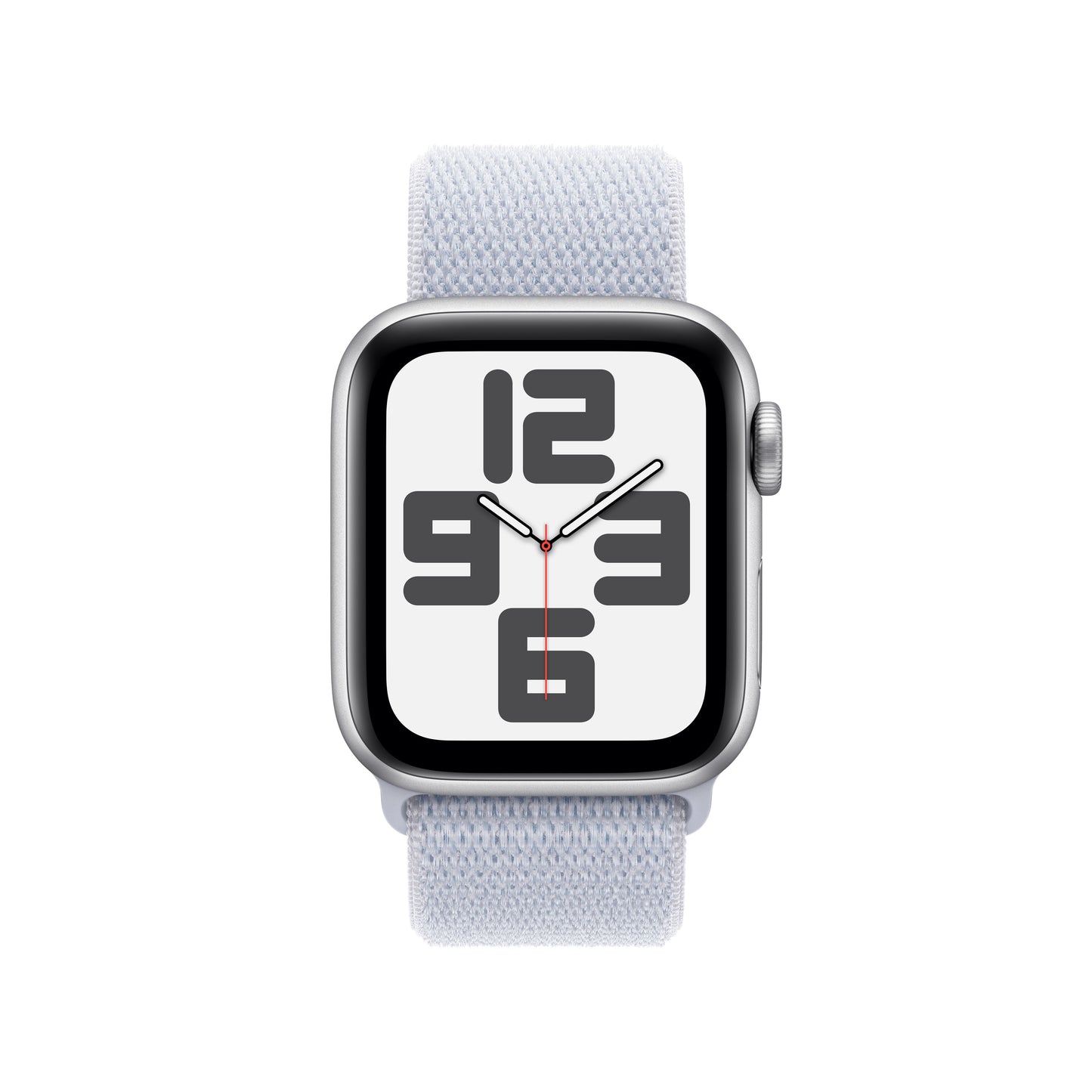 Apple Watch SE GPS + Cellular, Aluminium silber, 40mm mit Sport-Loop, wolkenblau
