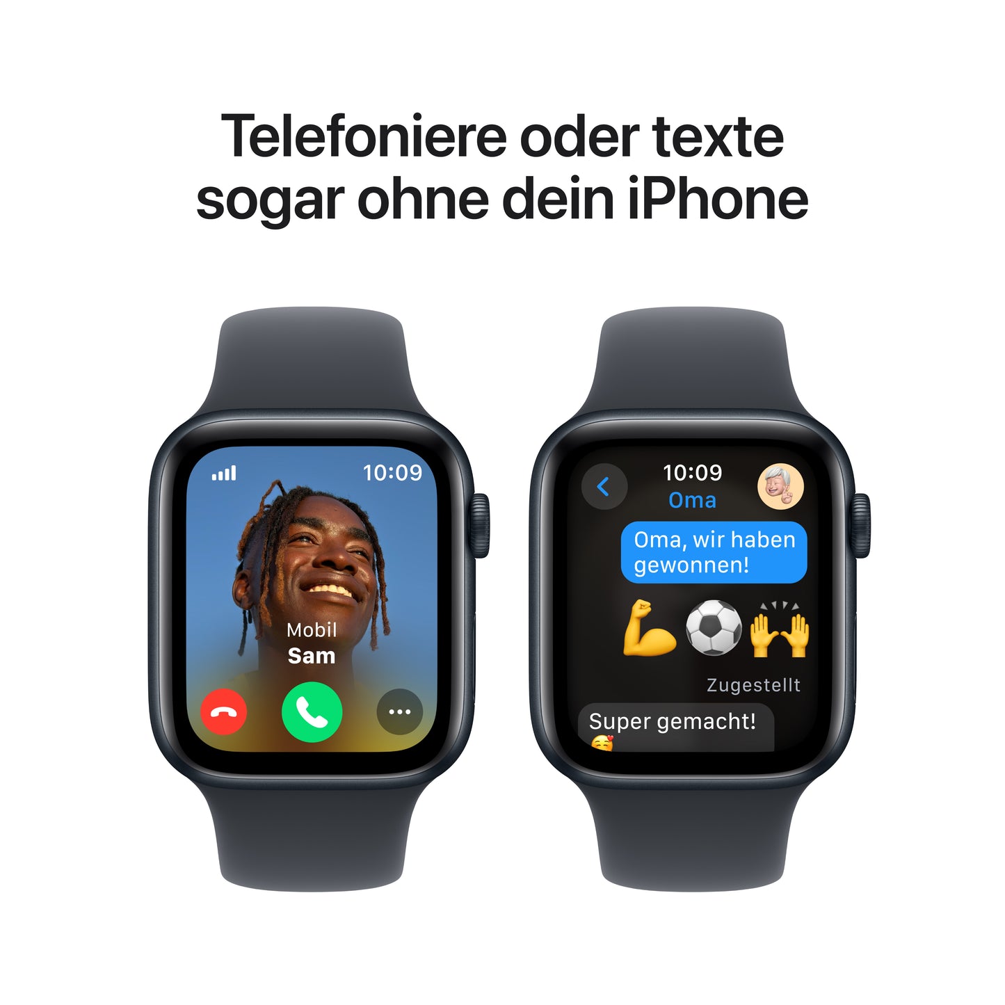 Apple Watch SE GPS + Cellular, Aluminium mitternacht, 44mm mit Sportarmband, mitternacht - S/M