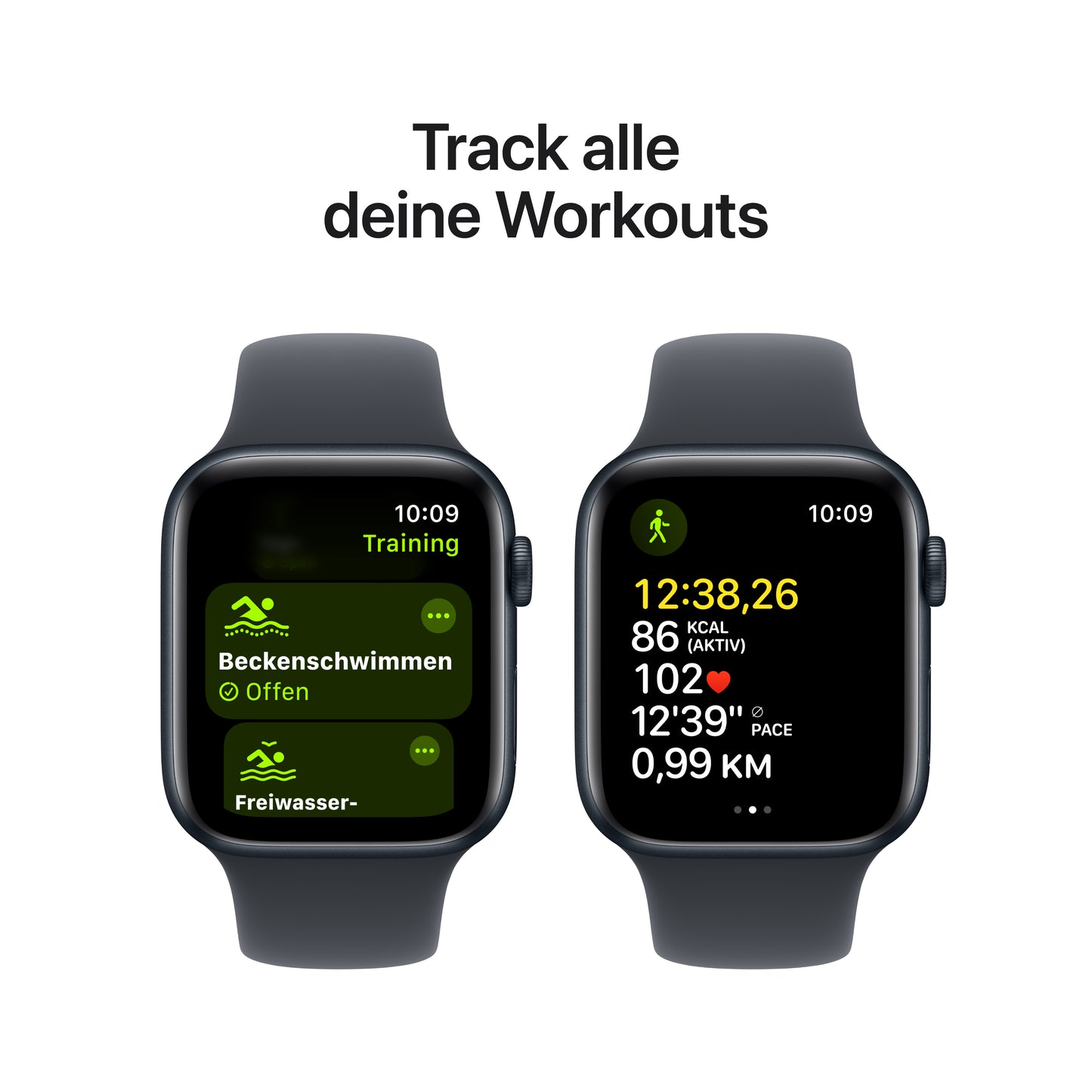 Apple Watch SE GPS + Cellular, Aluminium mitternacht, 44mm mit Sportarmband, mitternacht - S/M